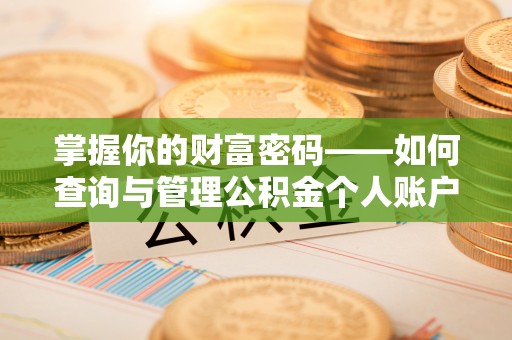 大足掌握你的财富密码——如何查询与管理公积金个人账户信息