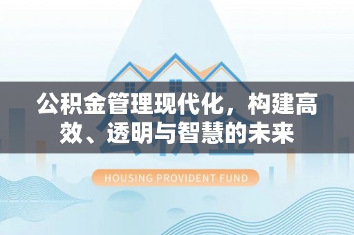 大足公积金管理现代化，构建高效、透明与智慧的未来