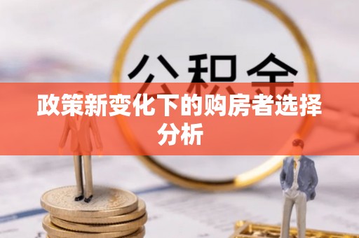 大足政策新变化下的购房者选择分析