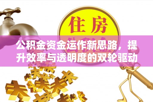 大足公积金资金运作新思路，提升效率与透明度的双轮驱动