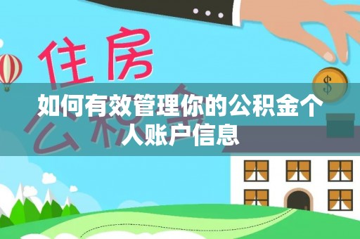 大足如何有效管理你的公积金个人账户信息