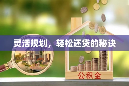 大足灵活规划，轻松还贷的秘诀
