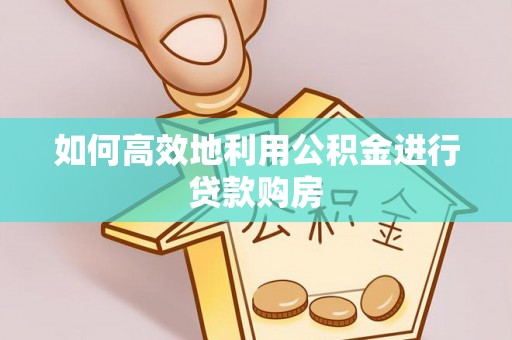 大足如何高效地利用公积金进行贷款购房