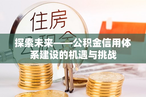 大足探索未来——公积金信用体系建设的机遇与挑战